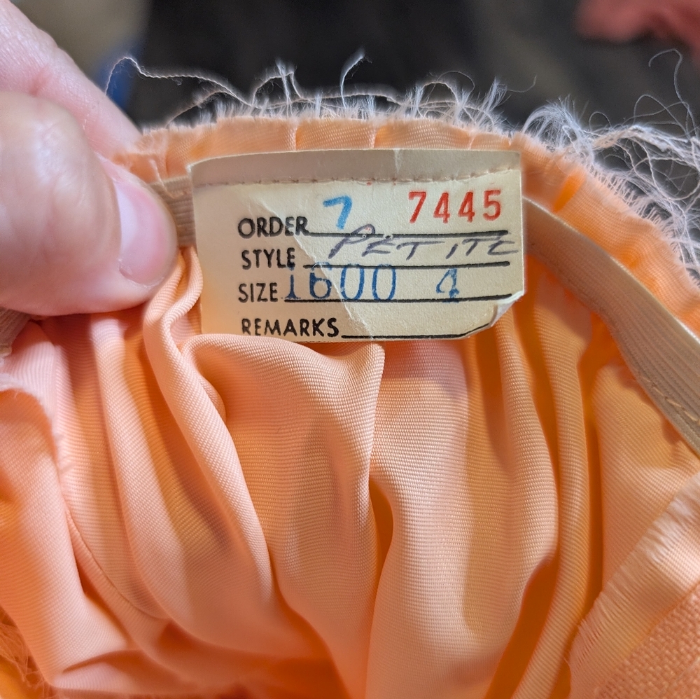 NWT Vintage Saks Fifth Avenue‎ Peach Ruffle Tiered Maxi Dress Size XS/Small - Picture 10 of 11